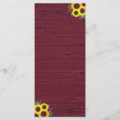 バーガン素朴ディーウッドライトレースサンフラワー結婚ズ メニュー (裏面)