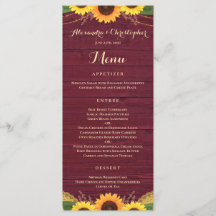 バーガン素朴ディーウッドライトレースサンフラワー結婚ズ