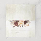 バーガン素朴ディ結婚フラワーズ プレイスカード (外部開封)