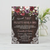 バーガン素朴ディ赤面フラワーレースI DO BBQ 招待状 (スタンド正面)