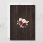 バーガン素朴ディ赤面フラワーレースI DO BBQ 招待状 (裏面)