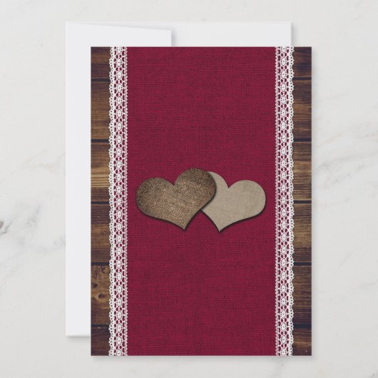 バーガン素朴ディ・ウッドひま結婚フラワー セーブザデート (裏面)