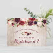 バーガン素朴ディ・フローラは私の花嫁のメイドになる 招待状 (スタンド正面)