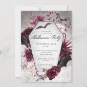 バーガン素朴ディ&ブラック棺ハローウィンパーティ 招待状 (正面)