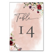バーガン素朴ディ&赤面ピンクローズ結婚ズ テーブルナンバー (正面)