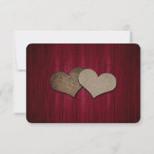 バーガン素朴ディMason Jar Wood Wedding RSVPカード (裏面)