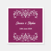 バーガン結婚ディのカクテルナプキン スタンダードカクテルナプキン (正面)