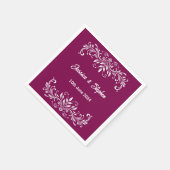 バーガン結婚ディのカクテルナプキン スタンダードカクテルナプキン (角)