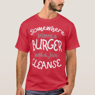 バーガーおもしろいとジュースのクレンスハンバーガーグルメ Tシャツ