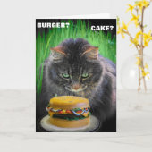 バーガーかケーキか誕生日か? カード (黄色い花)