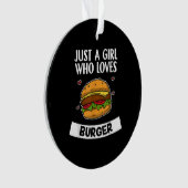 バーガーが大好きな女の子かわいいチーズバーガー オーナメント (正面)