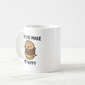 バーガーが私を幸せにする コーヒーマグカップ (正面左)