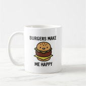 バーガーが私を幸せにする コーヒーマグカップ (左)