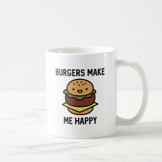 バーガーが私を幸せにする コーヒーマグカップ (右)