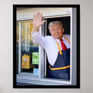 バーガーください ドナルド・トランプがフライドポテトを調理 ポスター