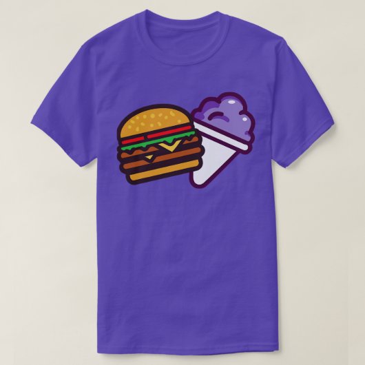 バーガーとグレープスノーコーン Tシャツ (デザイン正面)