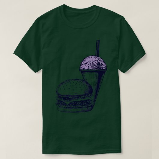 バーガーとグレープスノーコーン Tシャツ (デザイン正面)
