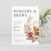 バーガーとビール カップルシャワーの招待状 招待状 (スタンド正面)