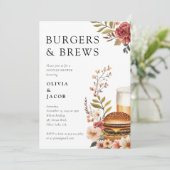 バーガーとビール カップルシャワーの招待状 招待状 (スタンド正面)