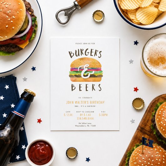バーガーとビール 招待状