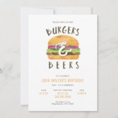 バーガーとビール 招待状 (正面)