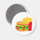 バーガーとフライス マグネット (正面/裏面)