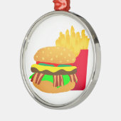 バーガーとフライス メタルオーナメント (左)