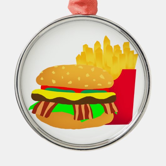 バーガーとフライス メタルオーナメント (正面)