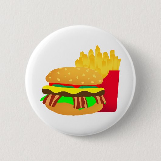 バーガーとフライス 缶バッジ (正面)