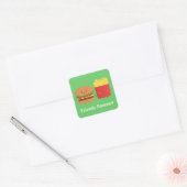 バーガーとフライドポテトの永遠の友情 スクエアシール (封筒)
