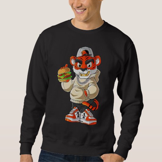 バーガーとベンガルトラ スウェットシャツ (正面)