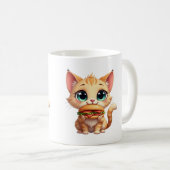 バーガーのニャーと抱っこ コーヒーマグカップ (正面右)