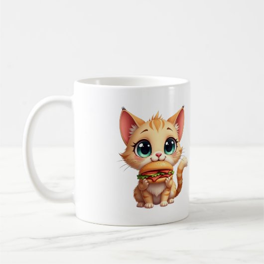 バーガーのニャーと抱っこ コーヒーマグカップ (左)