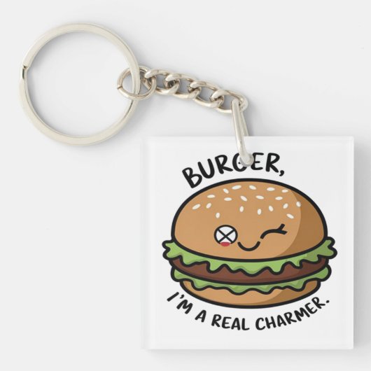 バーガーは私がチャーマー実在だ キーホルダー (正面)