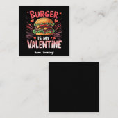 バーガーは私のバレンタインデー笑わされるト スクエア名刺 (正面/裏面)