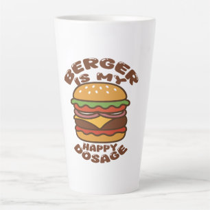 バーガーは私の幸せな用量のヴィンテージ引用文 カフェラテマグ
