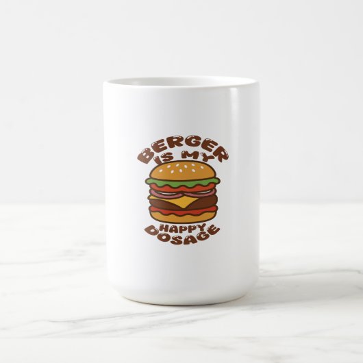 バーガーは私の幸せな用量のヴィンテージ引用文 コーヒーマグカップ (中央)
