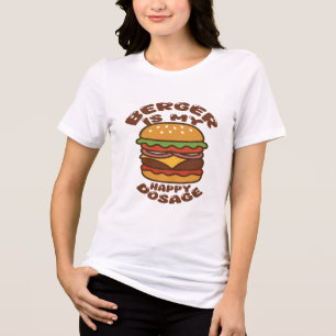 バーガーは私の幸せな用量のヴィンテージ引用文 トライブレンドTシャツ