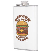 バーガーは私の幸せな用量のヴィンテージ引用文 フラスク (左)