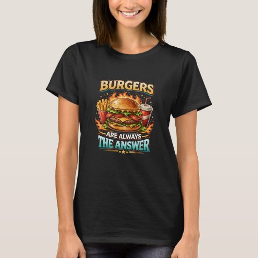 バーガーは答え Tシャツ (正面)