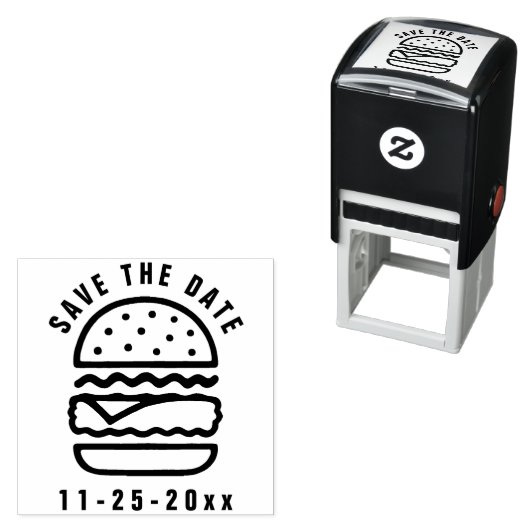 バーガーカスタムタイポグラフィ自己インキングゴムスタンプ セルフインキングスタンプ (インサイチュ)