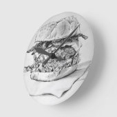 バーガースケッチ時計 ラウンド壁時計 (傾斜)