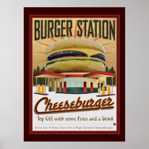 バーガーステーションポスター ポスター