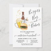 バーガーズビールとベビーベビーシャワー 招待状 (正面)