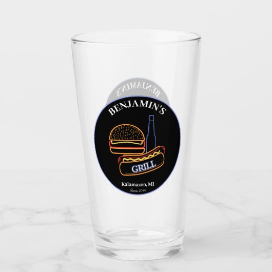 バーガーズホットドッグビールと裏庭グリル タンブラーグラス (正面)