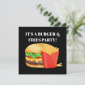 バーガーズ&フライズパーティーかわいい招待 招待状 (スタンド正面)