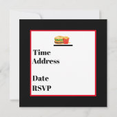 バーガーズ&フライズパーティーかわいい招待 招待状 (裏面)