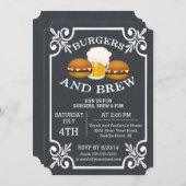 バーガーズ&ブリューバーベキューパーティの招待状 招待状 (正面/裏面)