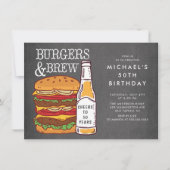 バーガーズ&ブリューバーベキュー誕生日招待状 招待状 (正面)