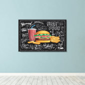 バーガータイムファストフードボナンザ キャンバスプリント (インサイチュ (ウッドフロア))